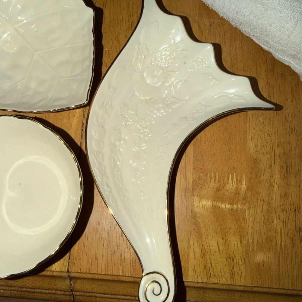 Lenox Ivory Serving Dishes with Gold Accents, Set‎ of 3